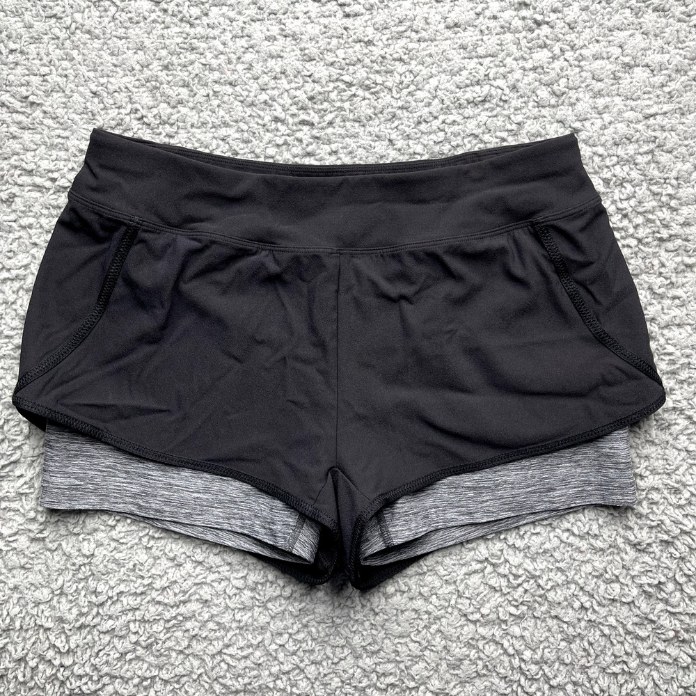 North Face Running Shorts Womens Large Black Lined Compression Athleisure Gym